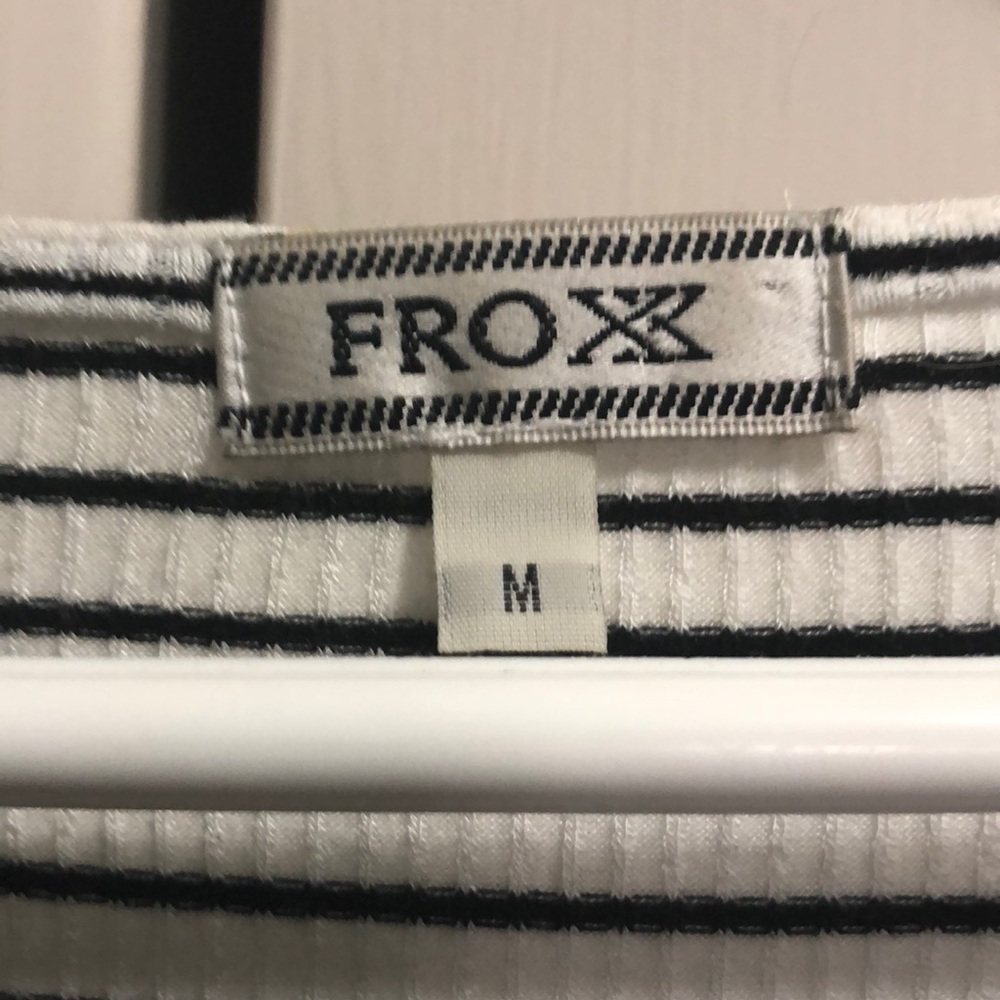 Froxx White/Black Stretch Cotton Top 3/4 Slv/Med